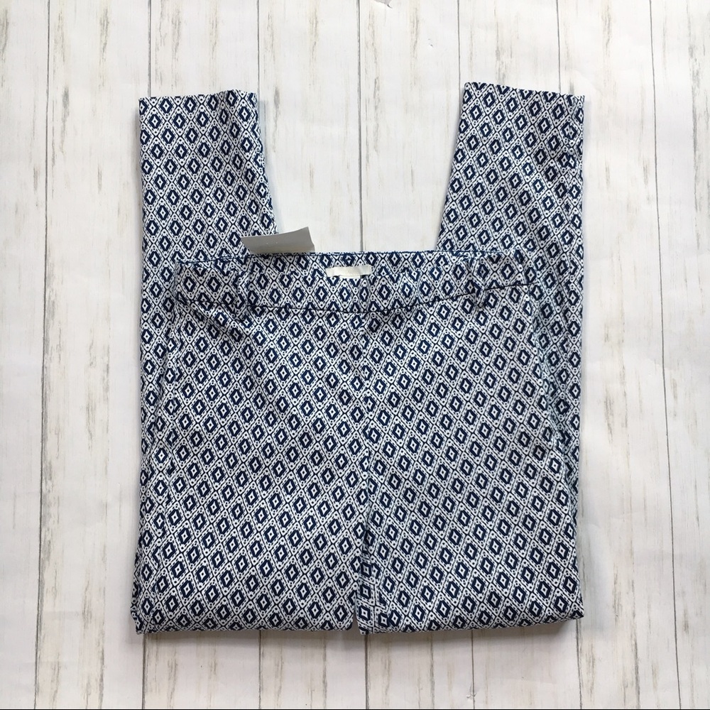 H&M Blue and White Diamond Slack Skinny Pants
